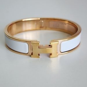Hermes Clic H Bracelet White RGHW